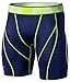 TSLA Men's Athletic Compression Shorts, Sports Performance Active Cool Dry Running Tights, Zero Shorts Navy & Yellow, Large