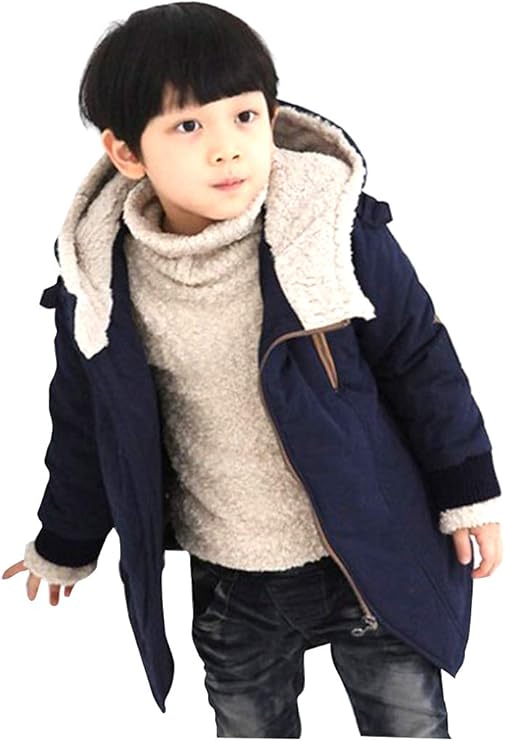 Enfant Gar?�on Manteau d'hiver Casual Mi-Longue ??paissie Veste ?� Capuche Chaud Outwear Coats 