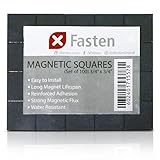 XFasten Magnetic Squares 3/4-Inch x 3/4-Inch (Set of 100) Adhesive Magnets for Magnetic Business Cards, Flash Cards, Name Tags and Fridge Organization