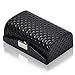 AIFUSI Leather Lipstick Case Holder with Mirror, Can Holds 2 Lipsticks Lipstick Box Organizer Bag Cosmetic Storage Kit for Purse for Women Ladies Gifts，Black (Black)