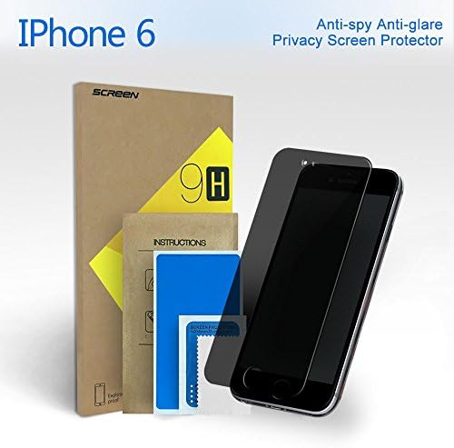OneThing iPhone 6/6S Anti-spy Anti-glare Privacy Screen Protector Full Screen Tempered Glass HD 2.5D Curve Edge 9H Hardness for iPhone 6/6S (Black)