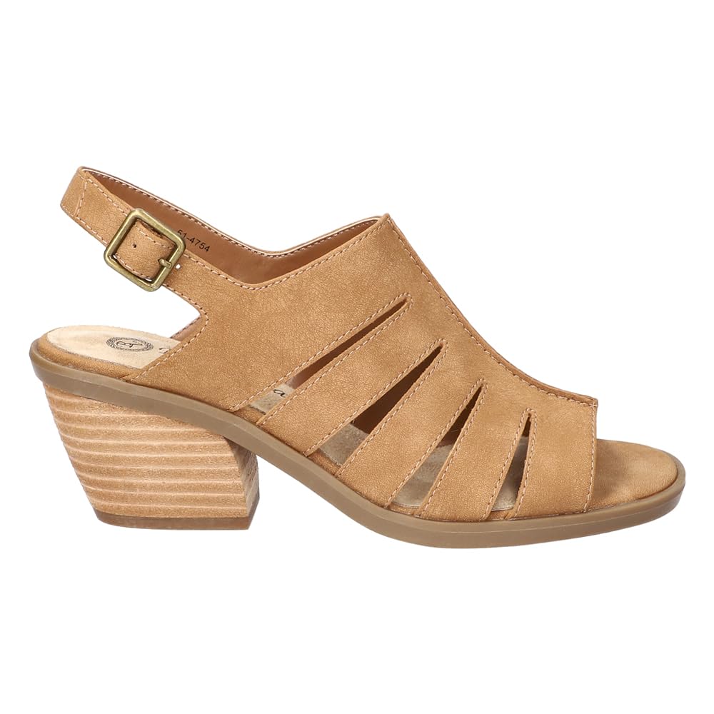 Bella Vita Women’s Rhodes Heeled Sandal, Tan, 9.5 Wide