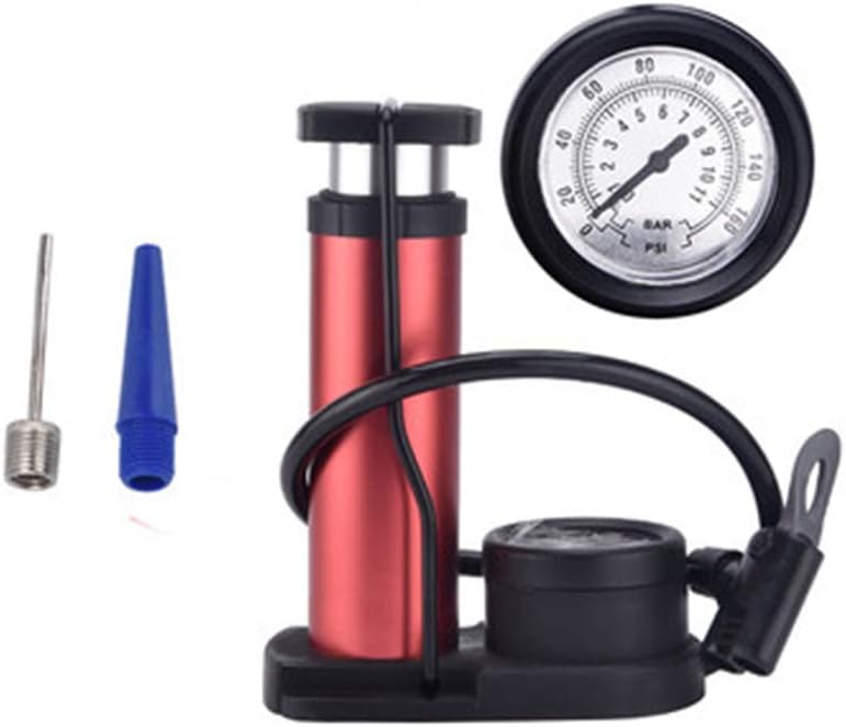 HWZPX Bike Cycling floor Track foot pump with pressure Metal Alloy inflatable adaptor