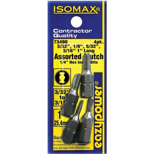 Click Here to See More Images EazyPower 73490 Clutch-Head Set, 4 pc., 3/32, 1/8, 5/32, 3/16 inch -2 pack