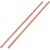 SZLIZHUO Pure Copper Rod 99.98% 0.20" Dia x 8" Length (2PCS,5x204mm) | Bare Solid Copper Rod Used Lathe Bar Stock for Metal Working and Metal DIY Process