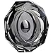 Amlong Crystal Octagon Black Large Crystal Ashtray 6 Inch X 6 Inch (150mm X 150mm) for Cigarettes or Cigars with Gift Box