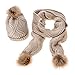 Jelinda Women Autumn Winter Knitted Hat and Scarf Set (Beige)