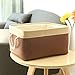 TheWarmHome Fabric Basket with Lined Large Storage Basket Baby Basket Toy Box,Brown Patchwork,16