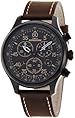 Timex Mens T49905GP Expedition Field Chronograph Genuine Leather Strap Black Dial Watch