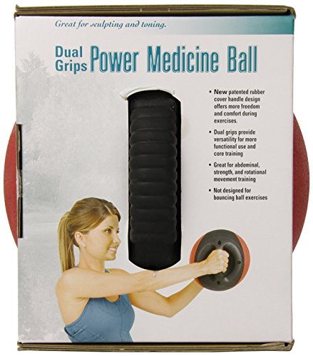 Aeromat Dual Grip Power Medicine Ball, 9cm/6-Pound, Black/Red