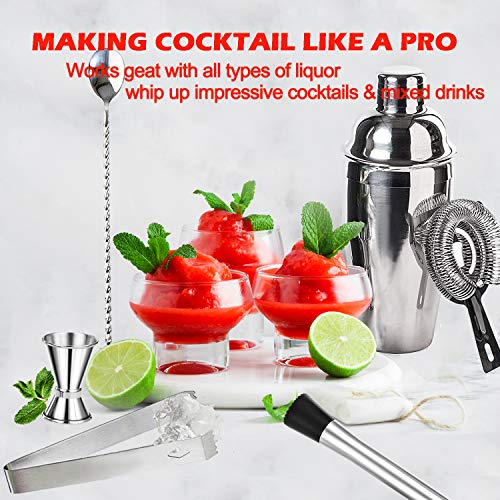 Cocktail Set 750 ML Cocktail Shaker, Cocktail Bar Set Bar Zubehör - 14 Teiliges Professionelles Edelstahl Cocktail… – Bild 6