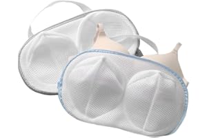 Bra Wash Bag Set of 2 Mesh Laundry Washing Bags with Premium Zipper for Bra Foldable Mesh Lingerie Underware Mesh Wash Bags B