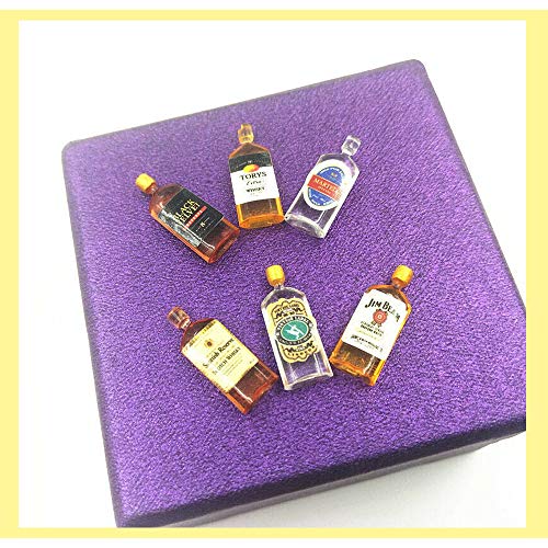 image for Comidox 6Pcs/Set 1:12 Dollhouse Miniature Wine Whiskey Bottles Model S