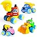ToyerBee Toy Cars, Construction Trucks (4 Pack) Mini Assorted Diecast Vehicles, Trucks for Toddlers, Babies, Boys, Girls, Kids & Children (Set of 4: Dumper, Excavator, Bulldozer, Cement Mixer)