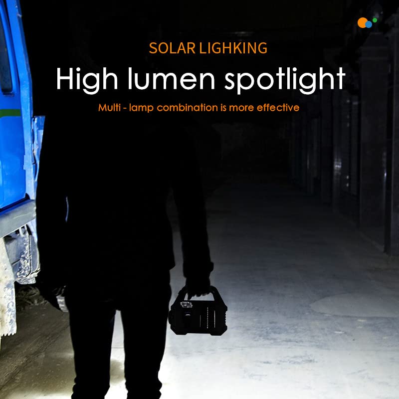 Spotlight Flashlight Rechargeable, Led Flashlight High Lumens Super Bright, Solar Panels,6 Modes,IPX4 Waterproof Handheld Spotlight for Home Power Failure,Outdoor ,Camping,Hiking ,Emergencies