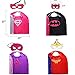 SPESS Superhero Capes Kids Birthday Party Favor Idea Dress Costume 4 Set with Mask and Bags for Girls Reversible Stain Cartoon Cape