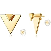 LOYATA Spike Earrings Gold Huggie Hoop Diamond Cubic Zirconia 14K Gold Plated Dainty Small Simple Hypoallergenic Geometric Jewelry Gift for Women
