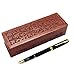Wooden Pen pencil Box for Storing Pen and Pencil Stationery Supplies with Elegant Carving Inlay Handmade Product 8 Inch
