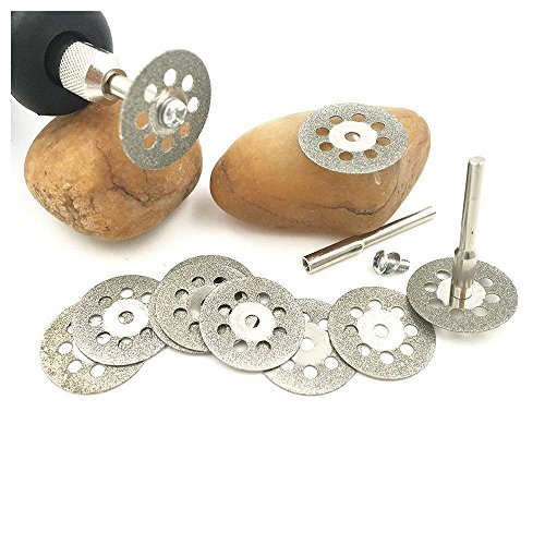 30 Pcs Diamond Cutting Wheel Cut Off Discs Coated Rotary Tools W/Mandrel 22mm for Dremel by Lukcase