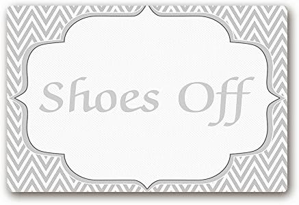 AILOVYO Funny Shoes Off Quotes Gray Rubber Non-Slip Entry Way Floor Mat Outdoor Indoor Decor Rug Doormats, 23.6" x 15.7"