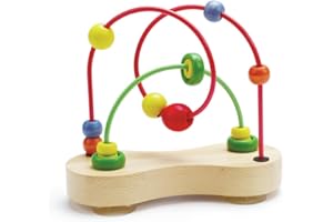 Hape Double Bubble Wooden Bead Maze | Award Winning Educational Wire Roller Coaster Sorting Puzzle Early Development Toy for Babies and Toddlers
