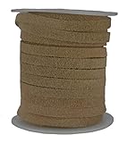 Genuine Flat Suede Leather Cord, 10 Meter Spool, 5.0 millimeter Natural