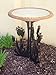 Tierra Birds and Beyond 4-1763T Semi-Gloss Bird Bath Bowl with Brown Matte Rim, Ivory