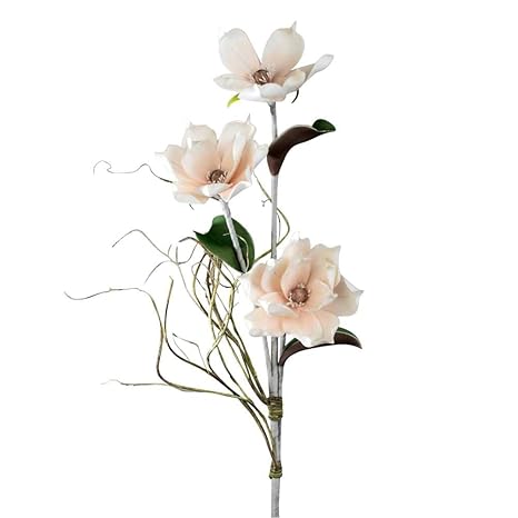 formano künstlicher Deko Magnolienzweig mit 3 Blüten L. 110cm lachs Foam Flower