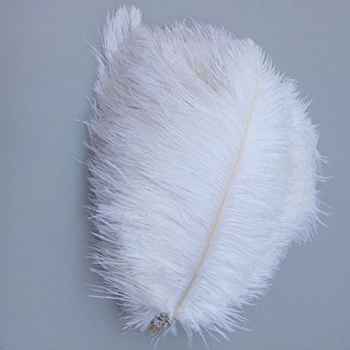 MELADY Pack of 100pcs Natural Ostrich Feathers Centerpieces 8-10inch(20-25cm) for Home Wedding Party Decoration (white)