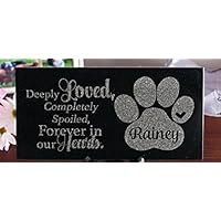 12 x 6 Engraved Granite Cat or Dog Memorial