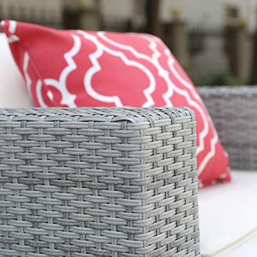 Do4U Patio Sofa 7-Piece Set Outdoor Furniture Sectional All-Weather Wicker Rattan Sofa Beige Seat & Back Cushions, Garden Lawn Pool Backyard Outdoor Sofa Wicker Conversation Set (3015-GRY-BEG) - Thumbnail 5