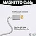 Braided USB Charging Cable MAGNITTO 3.3 Feet Premium Compact Magnetic for Samsung Galaxy S2 S3 S4 S6 S7, Note 2/3/4/5,LG G4 G3, Sony Xperia Z5 Fast Charging Data Transfer Cord Android (2 Pack Silver)