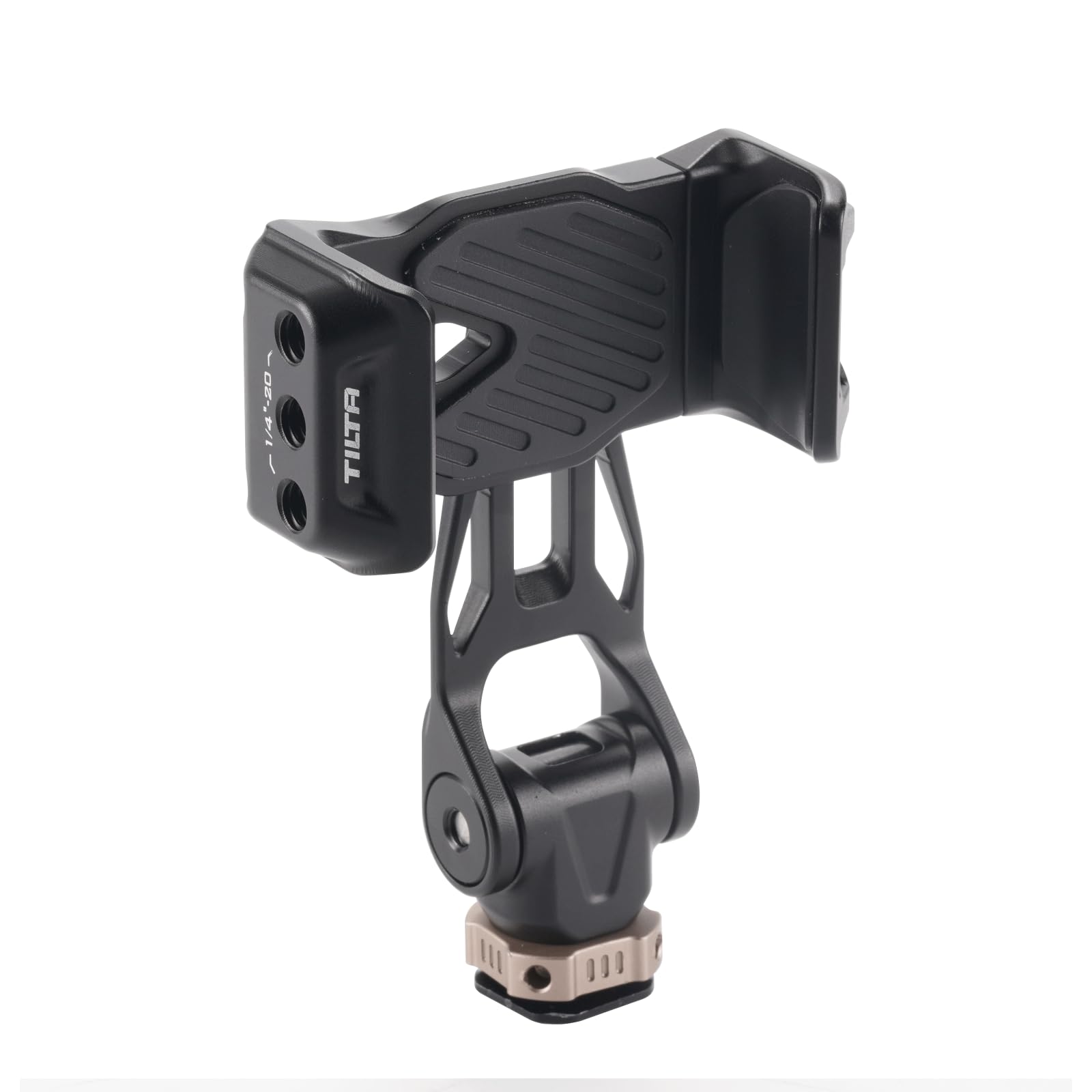 TILTAING TILTA Rotatable Phone Mount Bracket with Cold Shoe and 1/4"-20 Threaded Hole 360° Rotation Cell Phone Mount for Handy Shooting, Live-streaming, Vlogging TA-PMB2-B