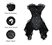 Charmian Women's Sexy Strapless Floral Embroidery Gothic Corset with Lace Skirt
