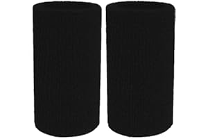 Sweatbands Sports Wristbands for Men and Women - 6 inch Elastic Athletic Wrist Bands for Tennis, Basketball, Running, Working