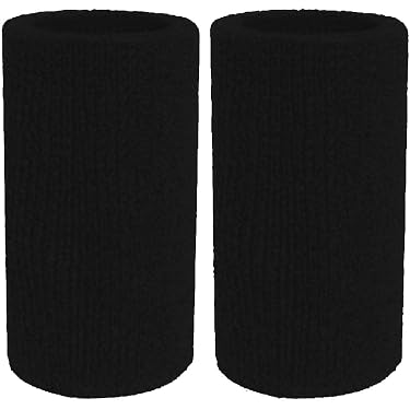 Lot De 4 Serre-poignets Sport – Noir, élastiques, Absorbants, Pour Tennis, Handball, Running, Unisexe