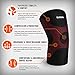 Mava Sports Knee Compression Sleeve Support with Adjustable Strap for Men and Women - Perfect for Joint Pain, Weightlifting, Running, Gym Workout, Squats and Arthritis Relief (Red,Medium)