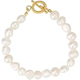 Sylph Pearl Bracelets for Women, Freshwater Pearl Bracelet Baroque Beaded Bracelets Beach Jewelry Bride Gifts for Wedding Birthday Anniversary