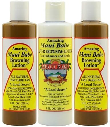 Maui Babe Maui Babe Tanning Pack (2 Browning Lotions 8 oz, 1 After Browning Lotion 8 oz)