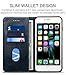 SINIANL iPhone 8 Plus Case, iPhone 7 Plus Case, Leather Wallet Folio Case Magnetic Closure Flip Cover with Stand and Credit Card Slot for iPhone 8 Plus / 7 Plus Blue