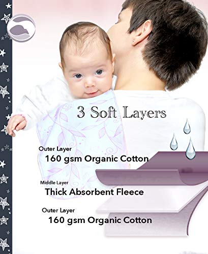 Cambria Baby 5 Pack Organic Cotton Premium Burp Cloths for Girl (5 Pack) - Thumbnail 3