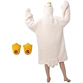 Srutirbo Goose Blanket Hoodie Goose Onesie Warm Cozy Wearable Hooded Blanket Duck Costume Sleeping Bag for Adult & Kid