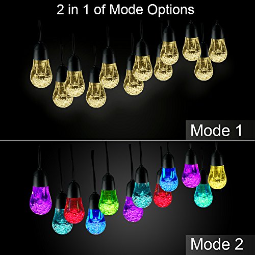 [- Garden Lights Solar Powered, YWTESH 12 LED Outdoor Solar String Lights Waterproof with Crystal B