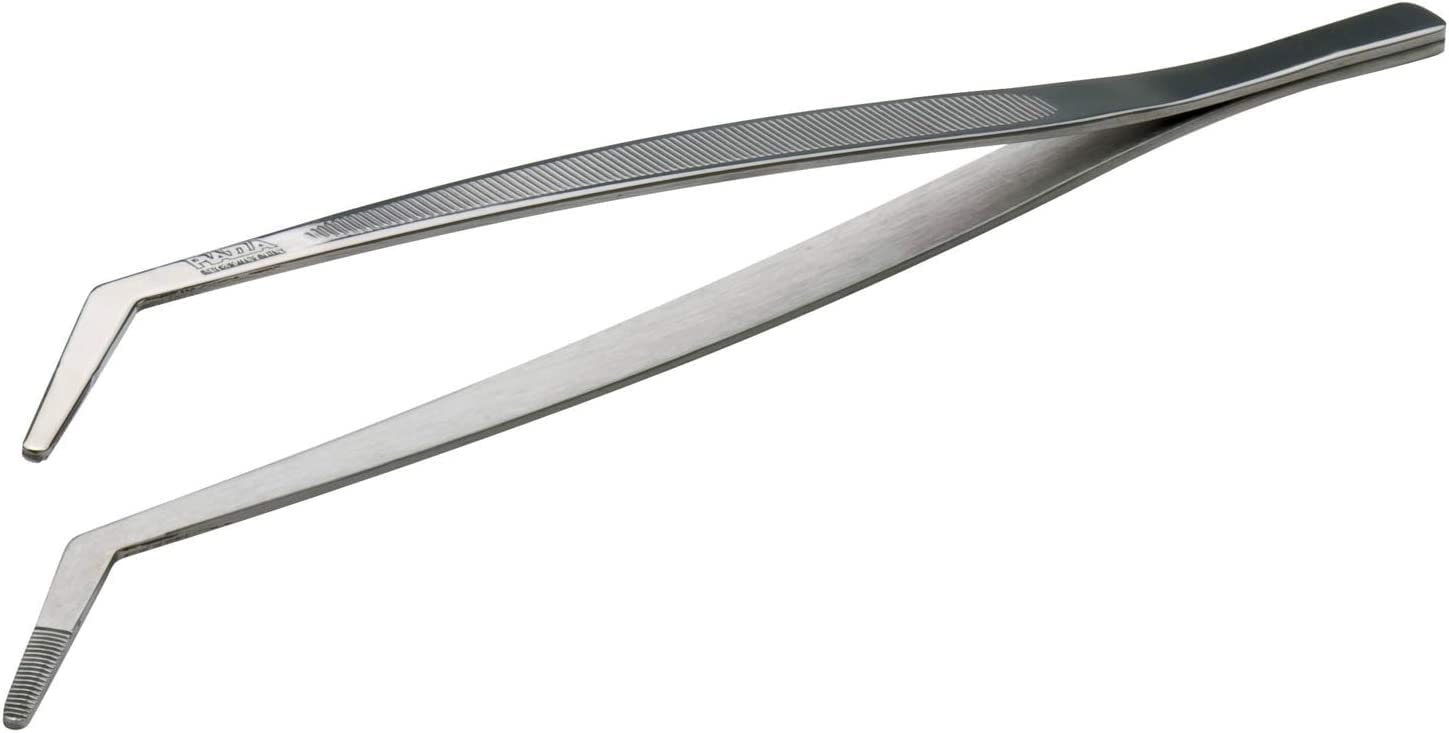 PIAZZA Precision Tongs 40° - Stainless Steel - 23,5 cm Long