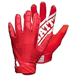 Battle Double Threat Adult Color Football Gloves, Red, X-Large