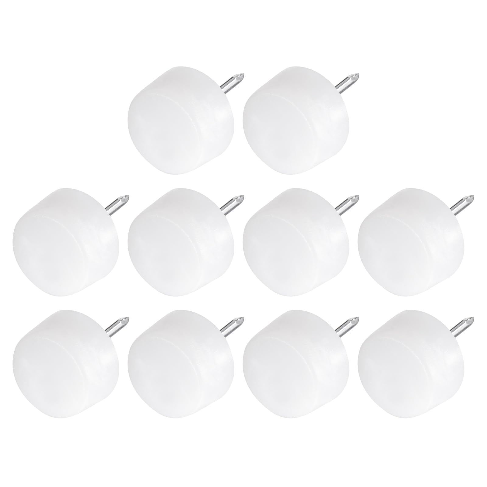 METALLIXITY Furniture Feet Nail (18mm/0.71in) 40Pcs, Plastic Round Thick Base Chair Glides Sliders - for Chairs Sofa Furniture Sliders Protector Pad, White