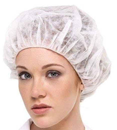 SMI Disposable Bouffant Cap, Hair Cover 21 Inches (Pack of 200) White