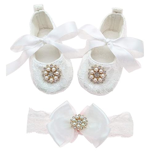 Glamulice Baby Girl Infant Satin Christening Baptism Lace Shoes