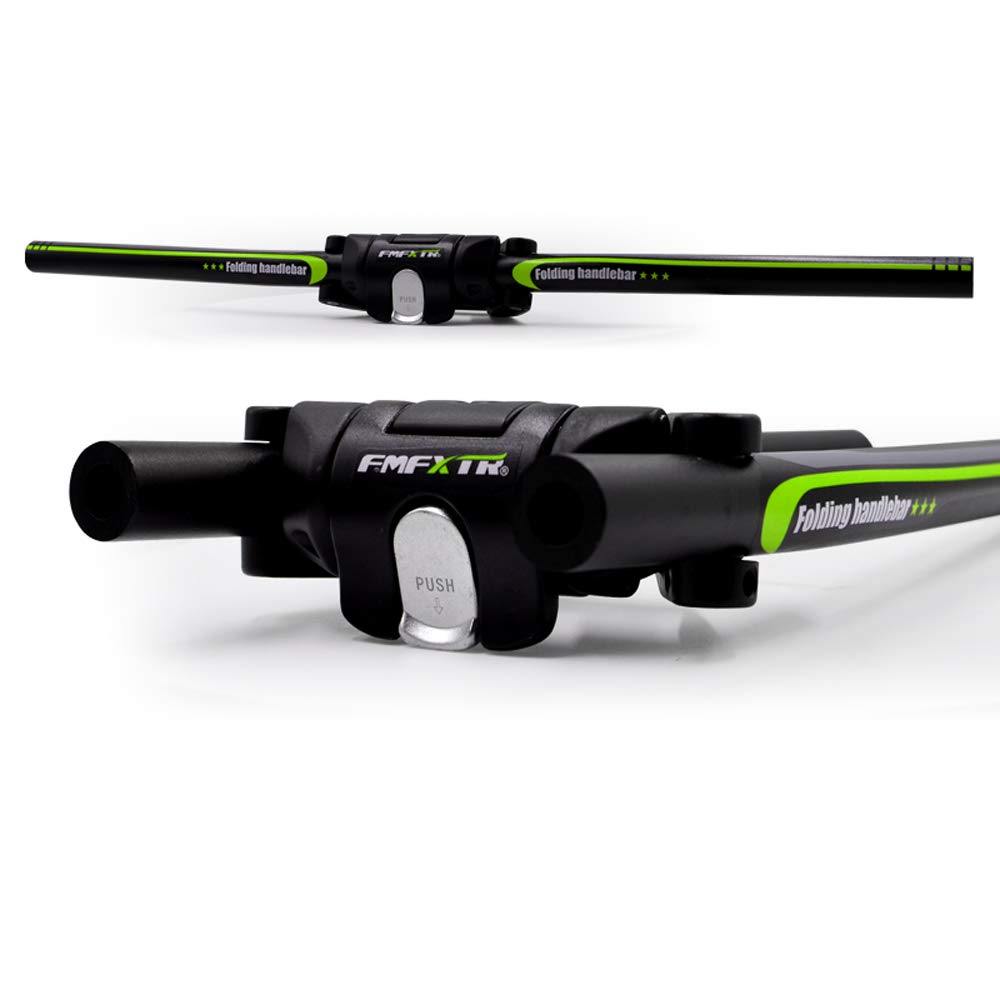 UPANBIKE Bike Folding Handlebar Aluminum Alloy Scooter Handlebar Quick Release Foldable Bar 31.8mm/25.4mm (Black+Green)