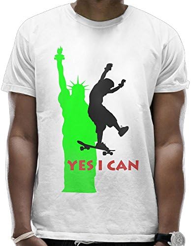 Ves I Can Longboarding Fashion Men's Round Collar Short Sleeves